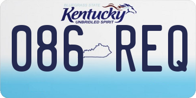 KY license plate 086REQ