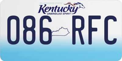 KY license plate 086RFC