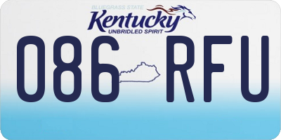 KY license plate 086RFU