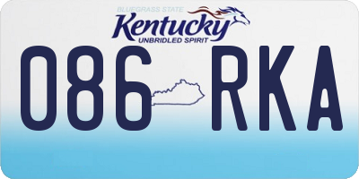 KY license plate 086RKA