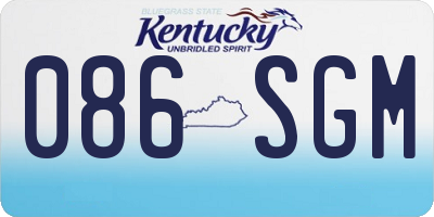 KY license plate 086SGM