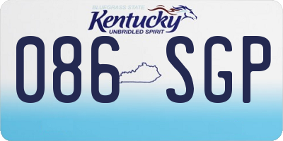 KY license plate 086SGP
