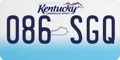 KY license plate 086SGQ
