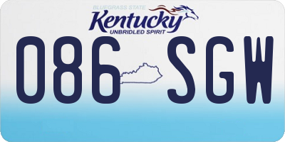 KY license plate 086SGW