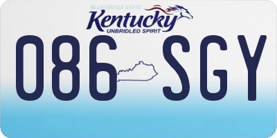 KY license plate 086SGY