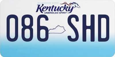 KY license plate 086SHD