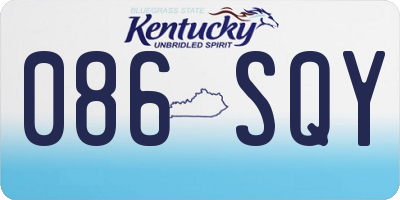 KY license plate 086SQY