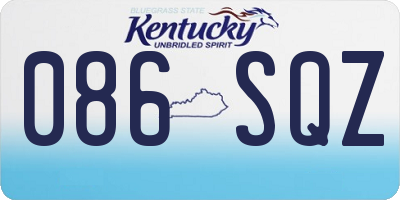 KY license plate 086SQZ