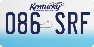 KY license plate 086SRF