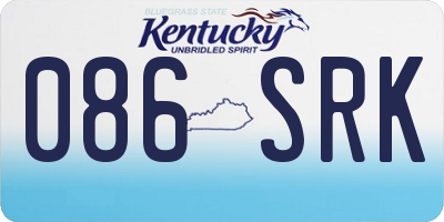 KY license plate 086SRK