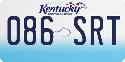 KY license plate 086SRT