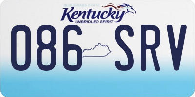KY license plate 086SRV