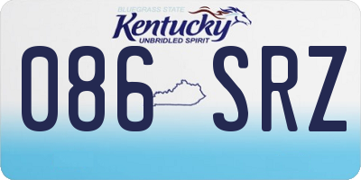 KY license plate 086SRZ