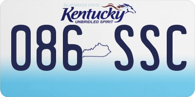 KY license plate 086SSC