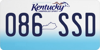 KY license plate 086SSD