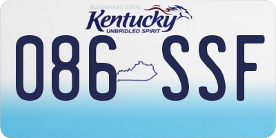 KY license plate 086SSF