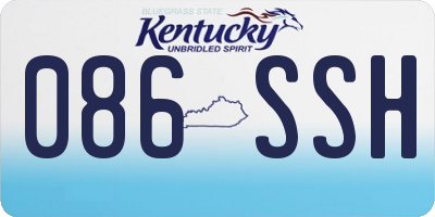 KY license plate 086SSH