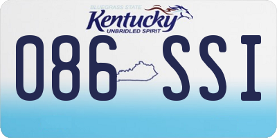 KY license plate 086SSI