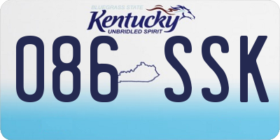 KY license plate 086SSK