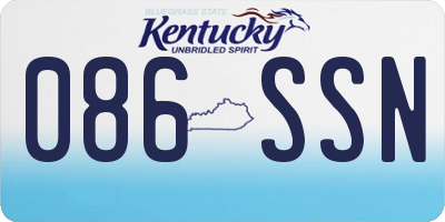 KY license plate 086SSN