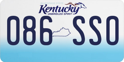 KY license plate 086SSO