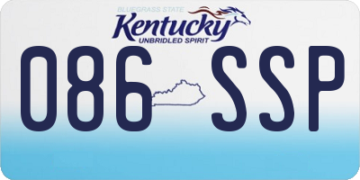 KY license plate 086SSP