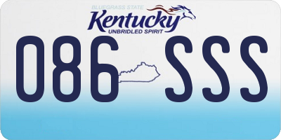 KY license plate 086SSS