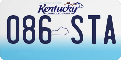 KY license plate 086STA
