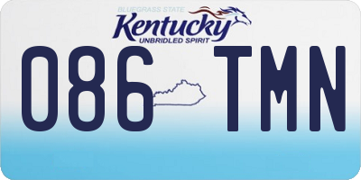 KY license plate 086TMN