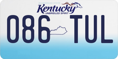 KY license plate 086TUL