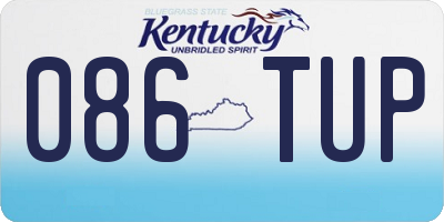 KY license plate 086TUP