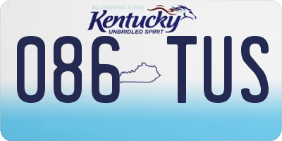 KY license plate 086TUS