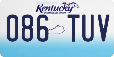 KY license plate 086TUV