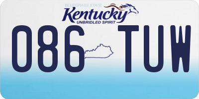KY license plate 086TUW