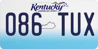 KY license plate 086TUX