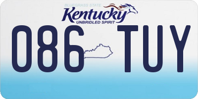 KY license plate 086TUY