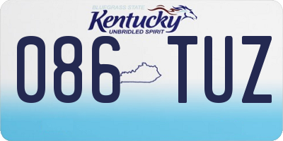 KY license plate 086TUZ