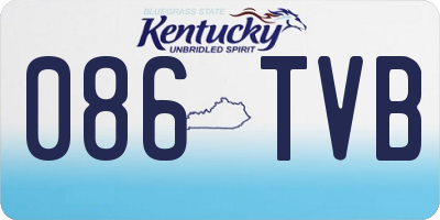 KY license plate 086TVB