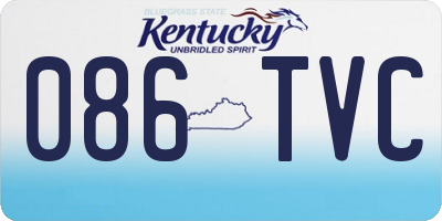 KY license plate 086TVC