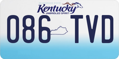 KY license plate 086TVD