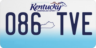 KY license plate 086TVE