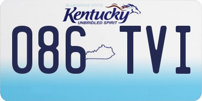 KY license plate 086TVI