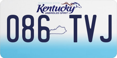 KY license plate 086TVJ