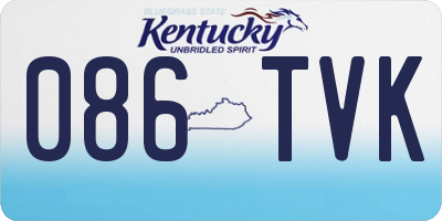 KY license plate 086TVK