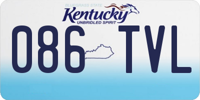 KY license plate 086TVL