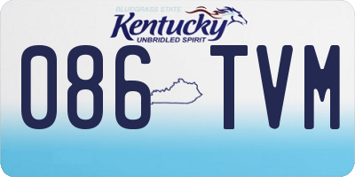KY license plate 086TVM