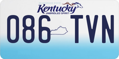 KY license plate 086TVN
