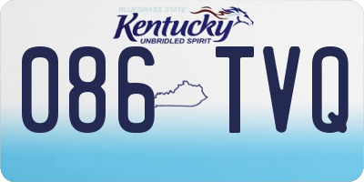 KY license plate 086TVQ