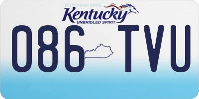 KY license plate 086TVU