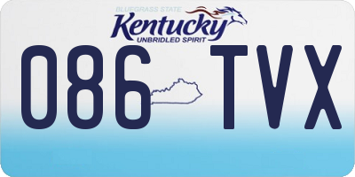 KY license plate 086TVX